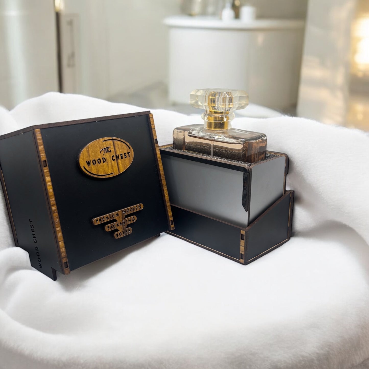 Luxury wooden perfume packaging
