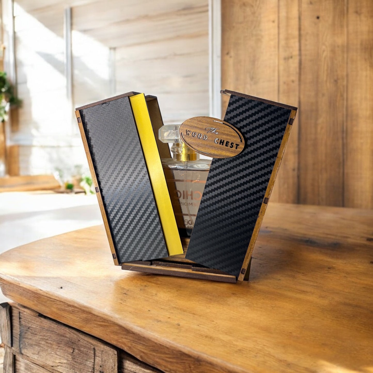 Luxury wooden perfume packaging